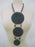 Triple Disc Necklace with horn Metallic Purple