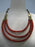 Triple Layer Necklace Charanga Red