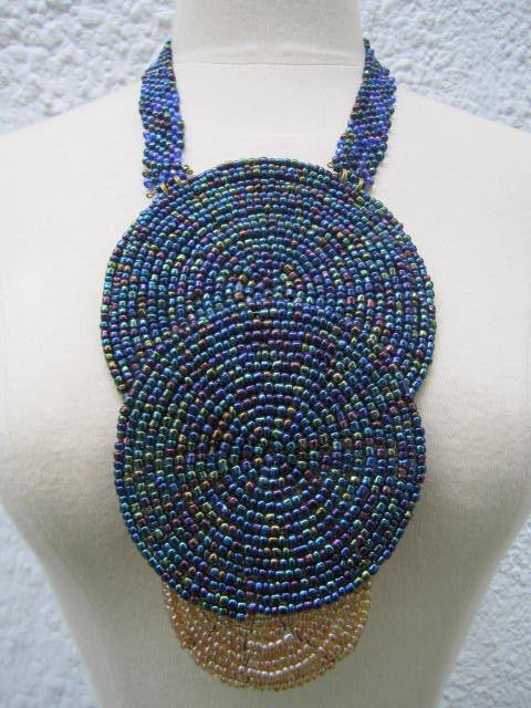 Triple bound clustered large beads Necklace 6