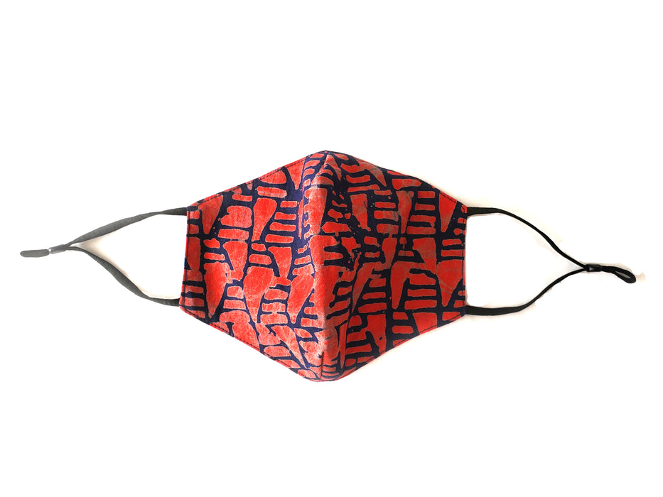 Uhuru Adult Batik Unisex Face Mask - Red