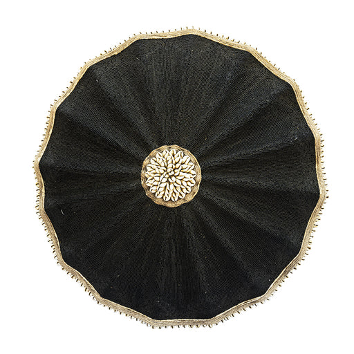 Beaded Cameroon Shield Umbrella - Black
