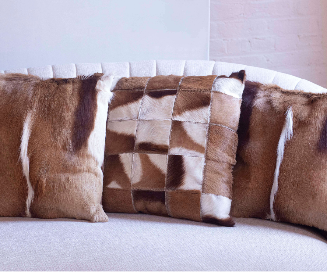 Springbok Patch Hide Pillow | Made in South Africa — Luangisa African ...