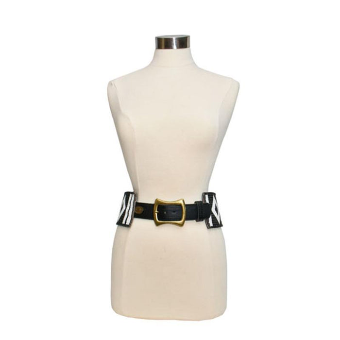 Wide Beaded Leather Belt 02