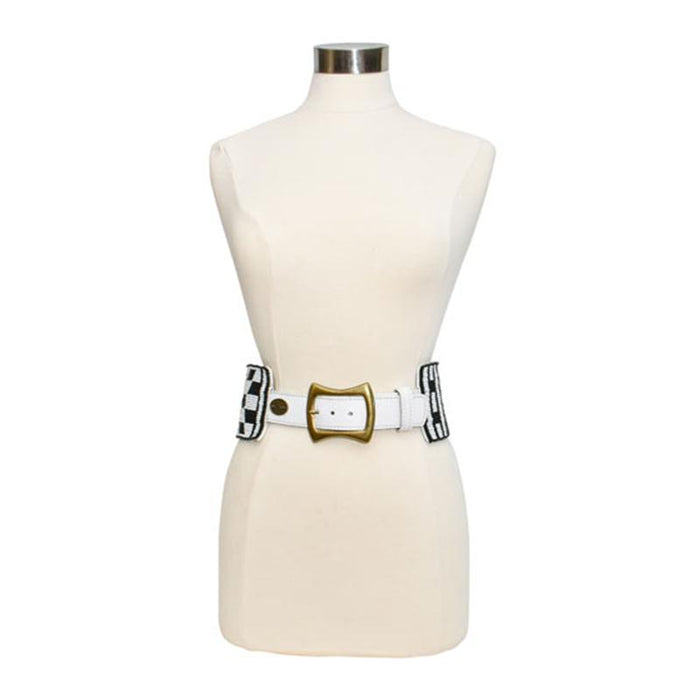Wide Beaded Leather Belt 04
