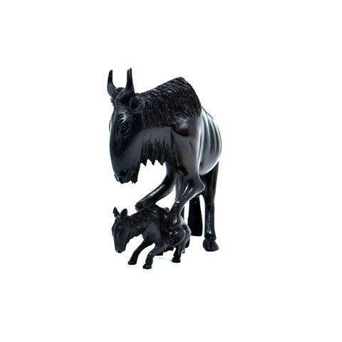 Wildebeest with Baby Sculpture 01