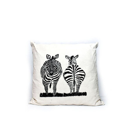 Large Zebra Hips Pillow Cover | Backing Made of Tanzanian Cotton