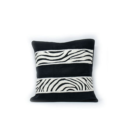 Zebra Stripes Pillow Cover | Backing Made of Tanzanian Cotton