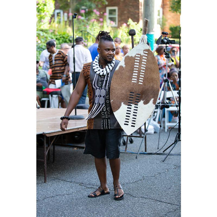 Zulu Shield XL with Spear and Club 01 | Handmade by Zulu Warrior