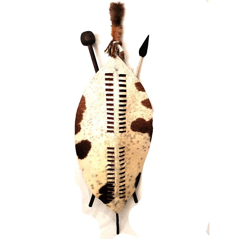 Zulu Shield XL with Spear and Club 03 — Luangisa African Collection