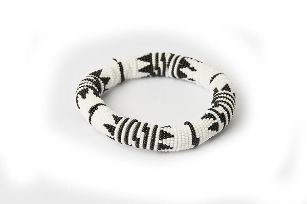 Zulu Beaded Disc Bangle Thick - Multiple colors