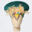 Zulu Wide Basket Hat with Beading & Feathers | Green