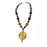 African Black & Maroon Copal Resin Amber & Brass Necklace and Earring Set - Luangisa African Gallery