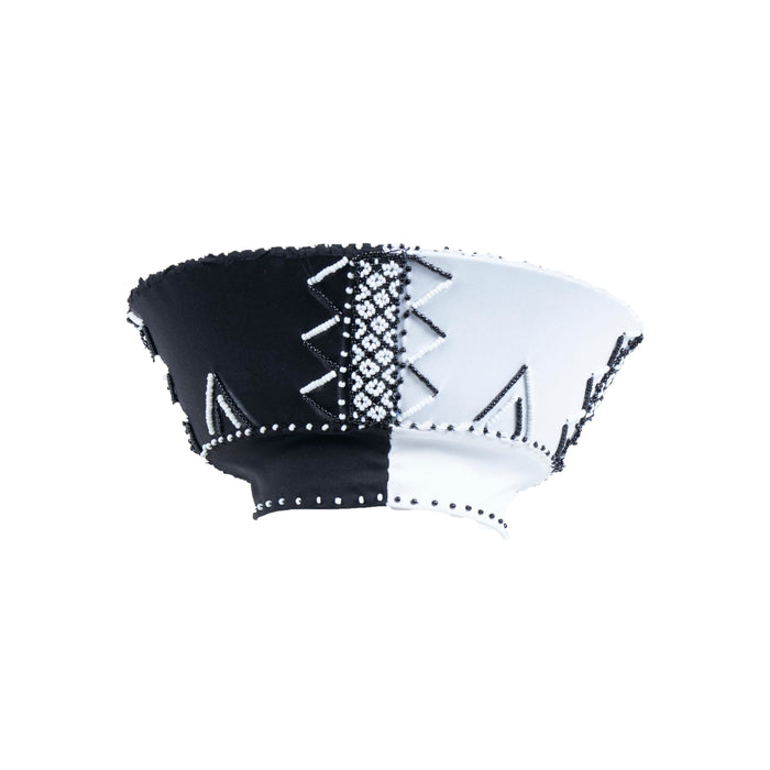 Zulu Beaded Bucket Hat - Isicholo Black & White | Handmade in South Africa
