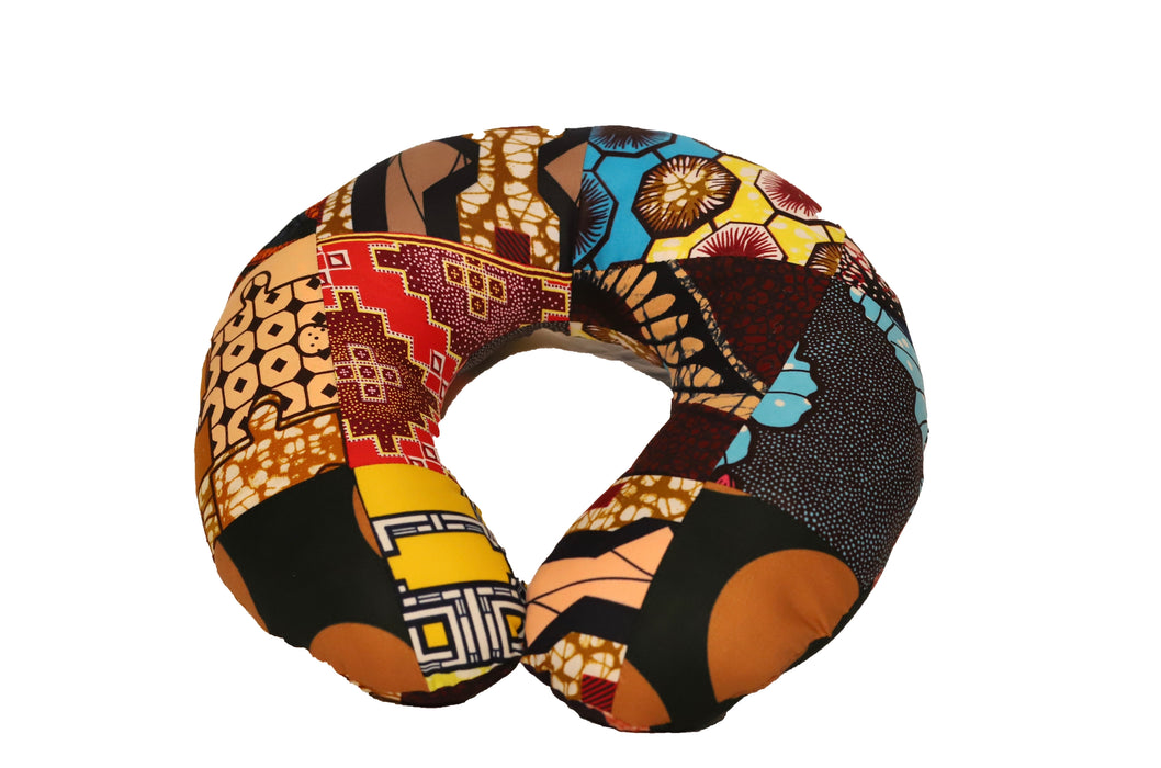 Travelling Neck Pillow - Kitenge Patch | Handmade in Tanzania