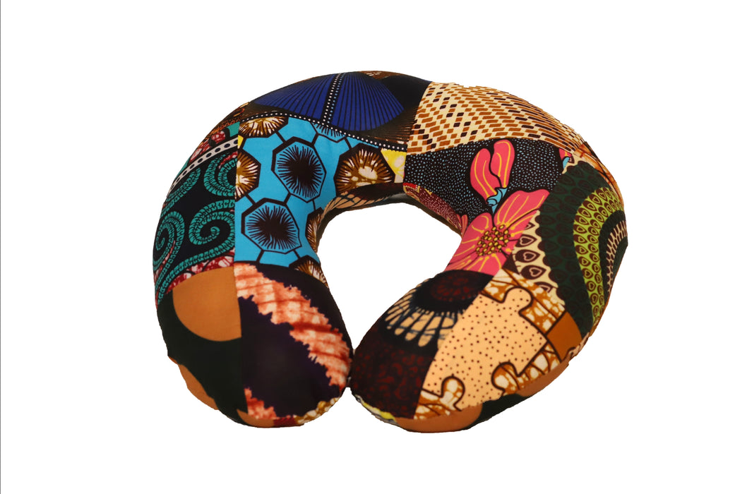 Travelling Neck Pillow - Kitenge Patch | Handmade in Tanzania